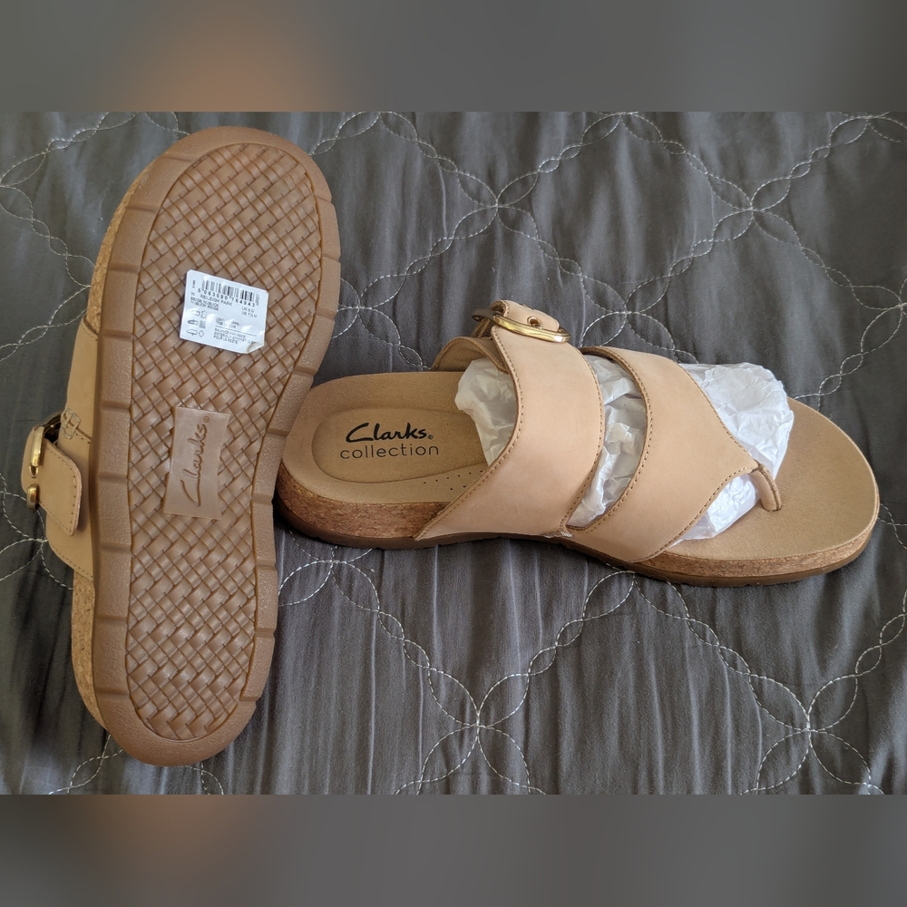 Clarks Women's Tan Sandals - Picture 4 of 10